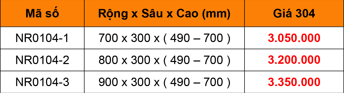 Bảng giá Kệ chén dĩa 2 tầng treo inox 304 Niran NR0104