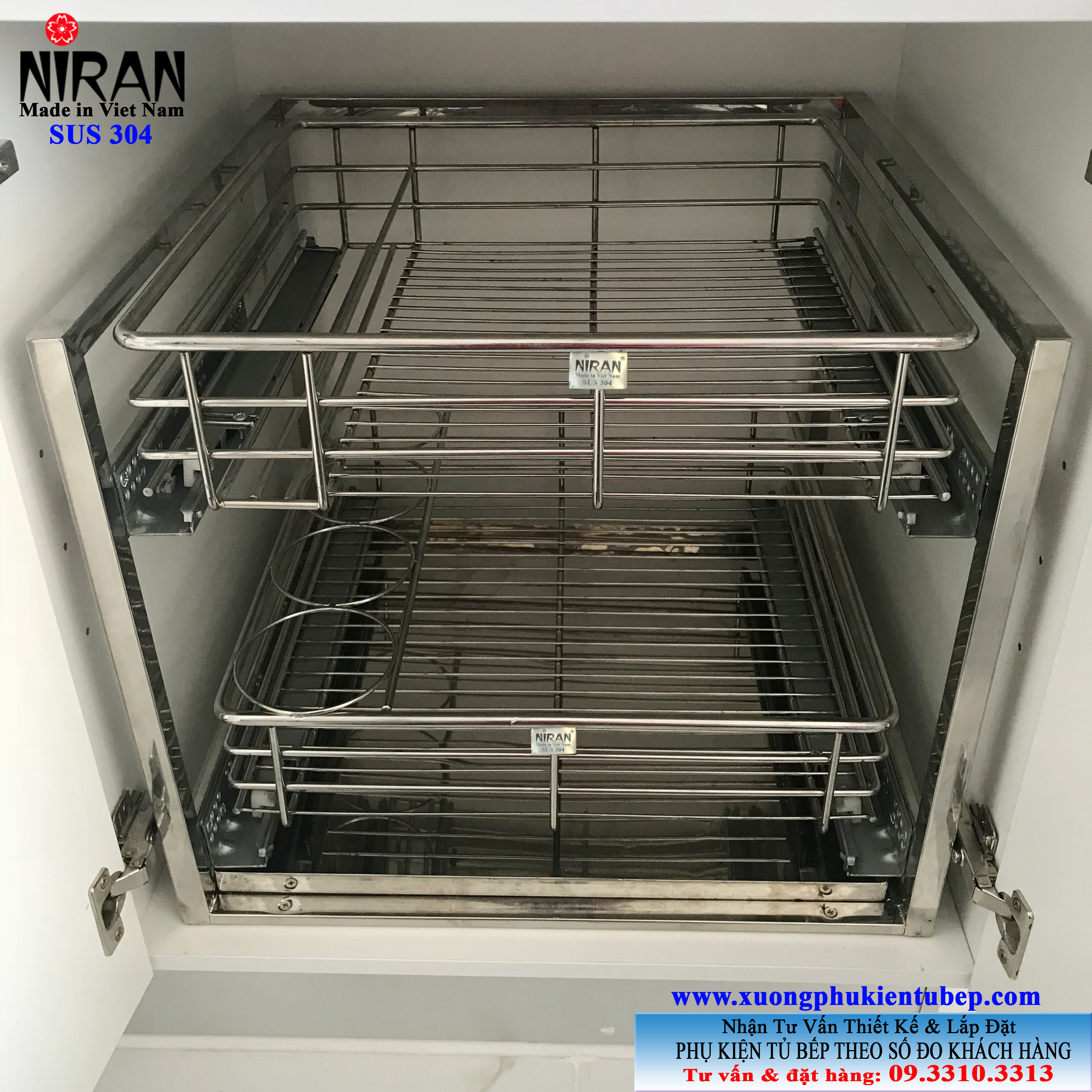 Kệ Xoong Chảo Inox 304 Niran NR0802