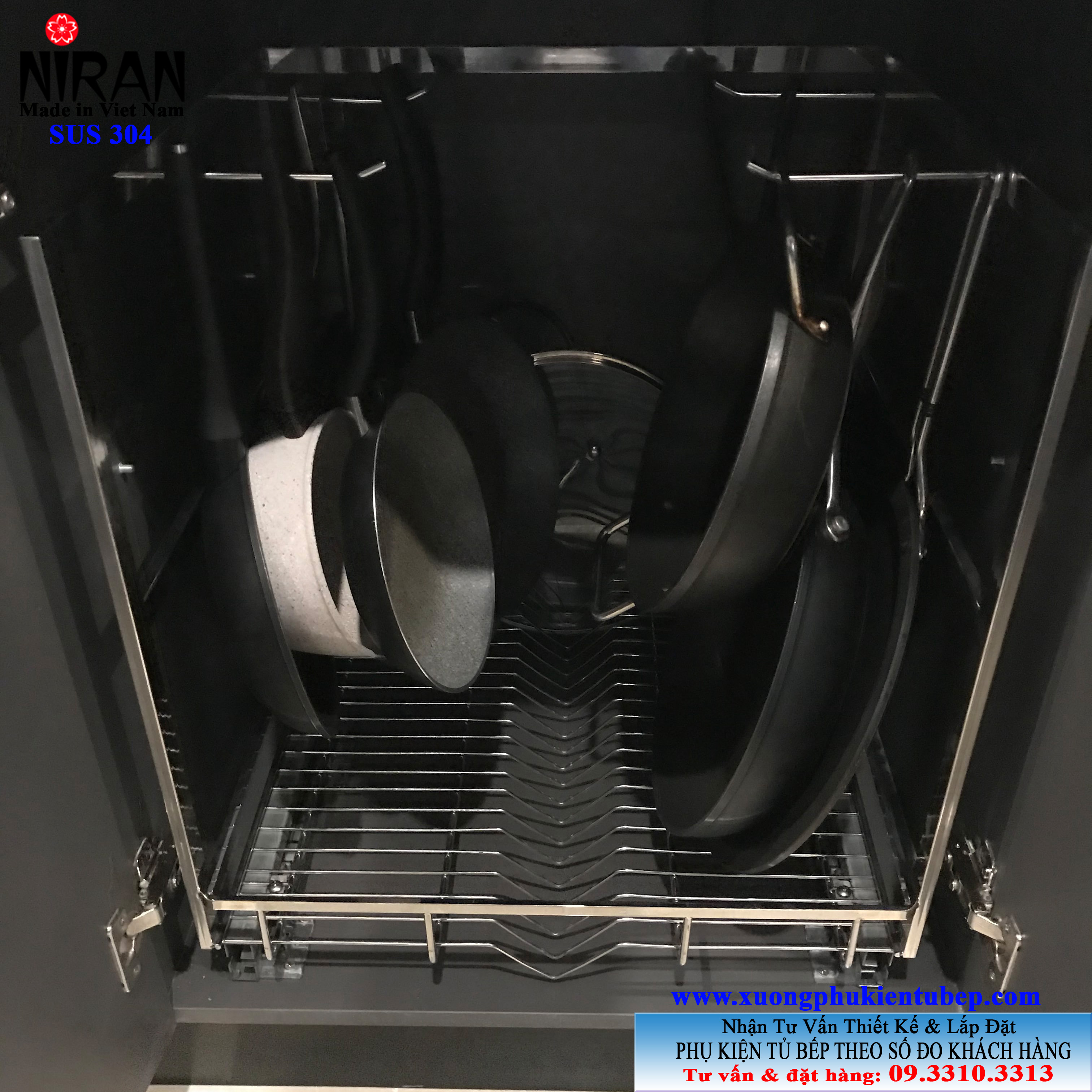 Kệ Xoong Chảo Inox 304 Niran NR0801