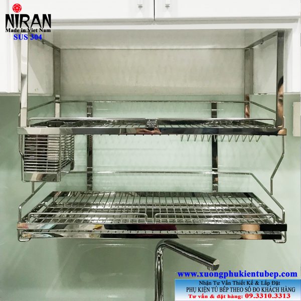 Kệ úp chén dĩa treo 2 tầng inox 304 Kệ úp chén dĩa treo 2 tầng inox 304