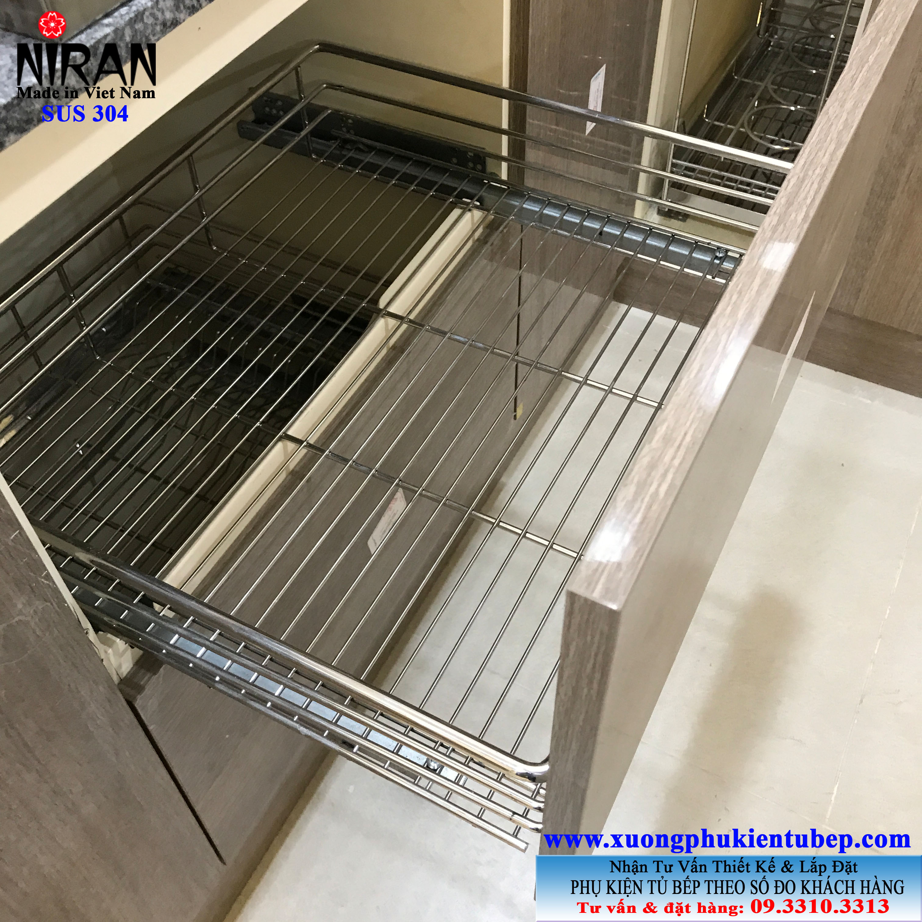 Rổ xoong nồi bắt mặt hộc inox 304 Niran NR0206