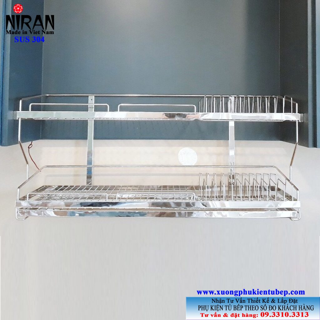 Kệ chén dĩa âm tủ Niran inox 304 NR0104