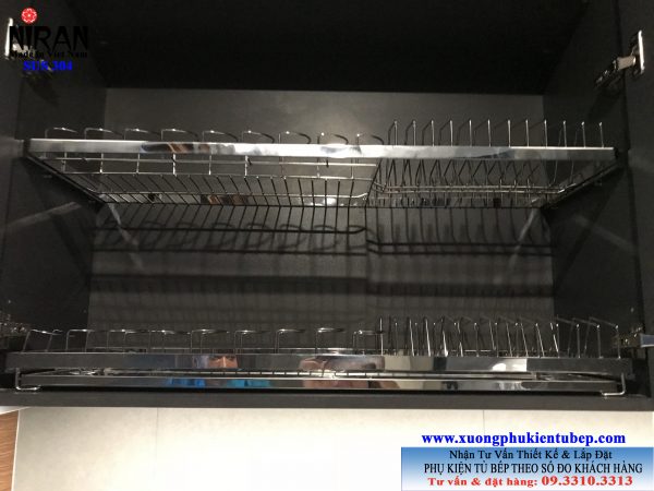 Kệ chén dĩa âm tủ Niran inox 304