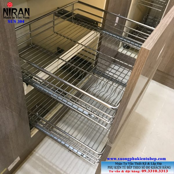 Rổ xoong nồi bắt mặt hộc inox 304 Niran NR0206