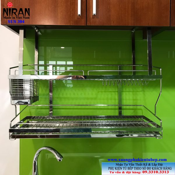 Kệ chén dĩa treo đáy tủ inox 304 Niran NR0602 Kệ chén dĩa treo đáy tủ inox 304 Niran NR0602