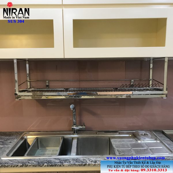 Kệ chén dĩa treo đáy tủ Niran inox 304 NR0603