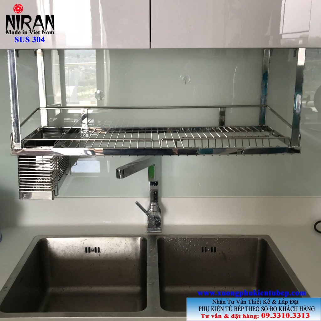 Kệ chén dĩa treo Niran inox 304 NR0604