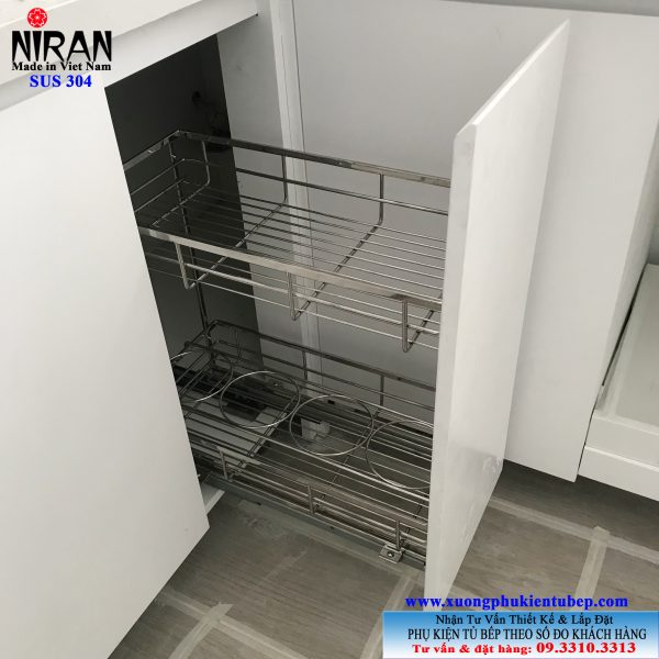 Kệ gia vị bắt mặt hộc Niran inox 304 NR0304 Kệ gia vị bắt mặt hộc Niran inox 304 NR0304