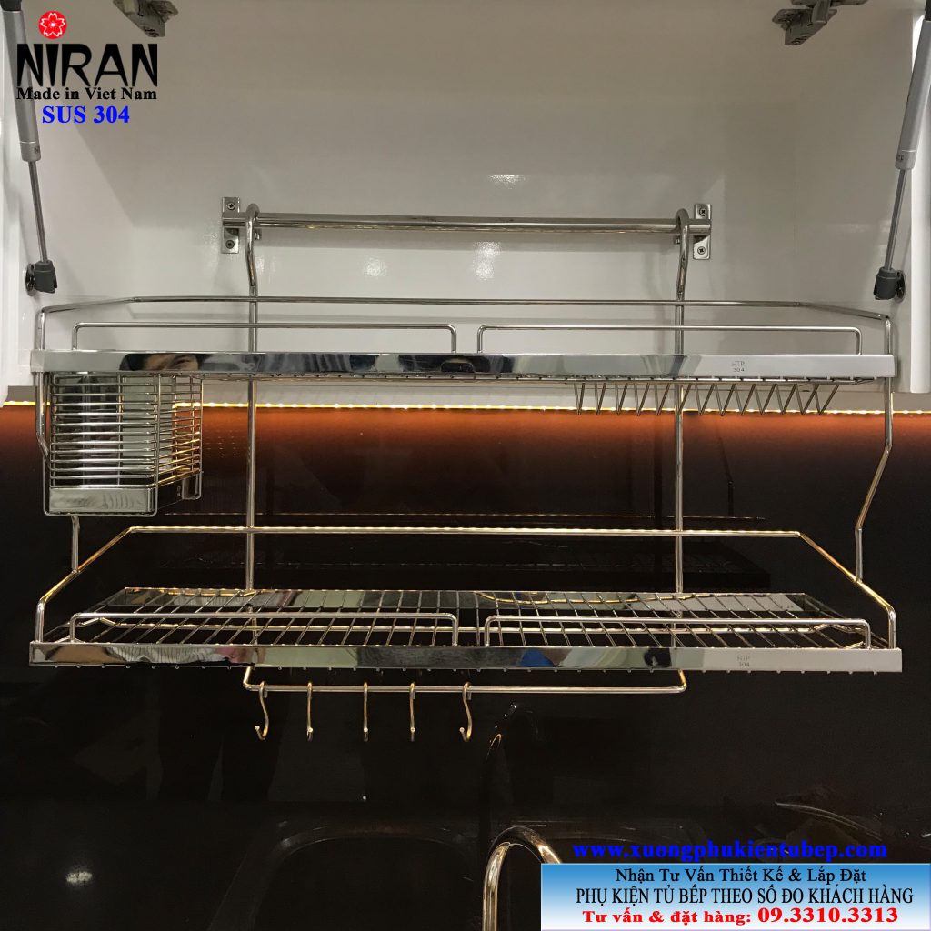 Kệ chén dĩa treo inox 304 Niran NR0605