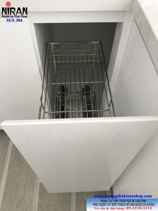 Kệ gia vị bắt mặt hộc Niran inox 304 NR0304 Kệ gia vị bắt mặt hộc Niran inox 304 NR0304