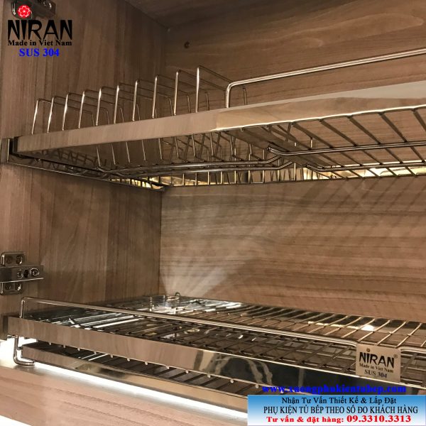 Kệ chén dĩa âm tủ Niran inox 304 NR0105 Kệ chén dĩa âm tủ Niran inox 304 NR0105