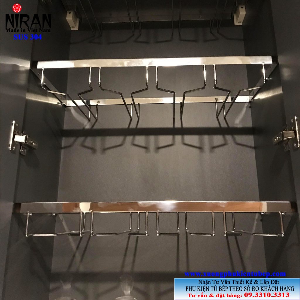 Kệ treo ly inox 304 Niran NR0505