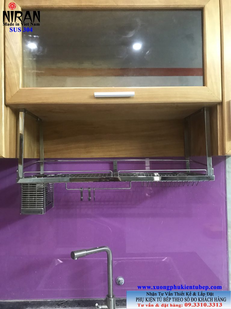 Kệ đựng chén dĩa treo inox 304 Niran