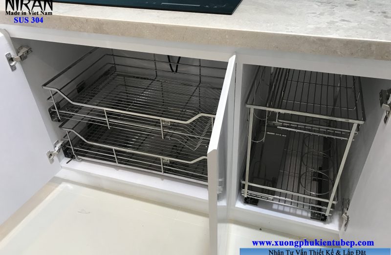 Phụ kiện tủ bếp inox 304 nhà anh Tuấn