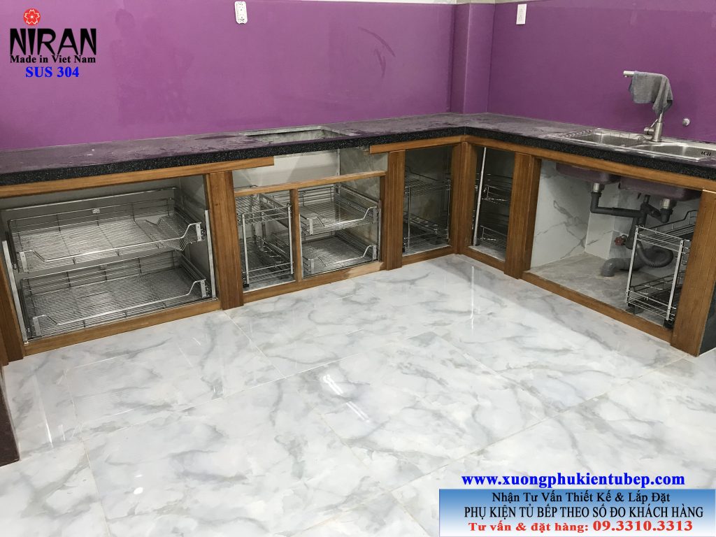 Hình ảnh thực tế phụ kiện tủ bếp Niran nhà khách hàng ở Q.Phú Nhuận