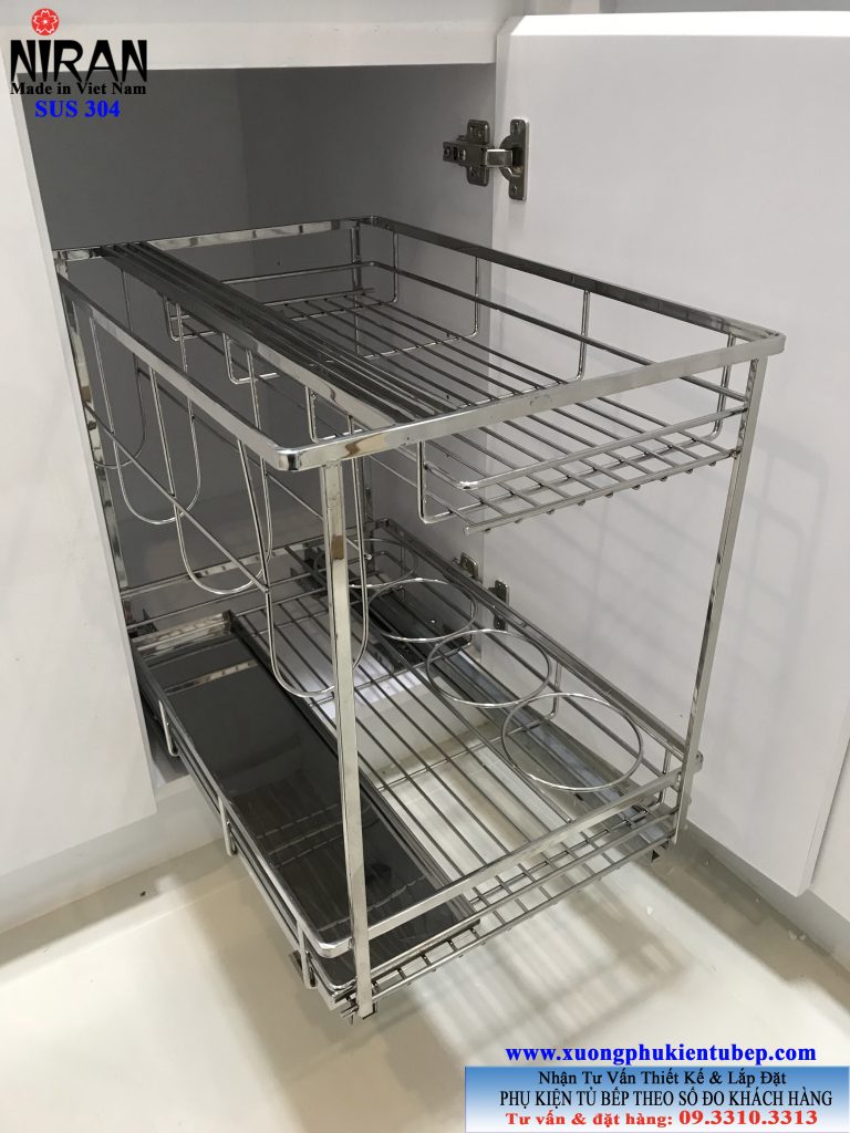 Kệ đựng gia vị dao thớt inox 304 Niran