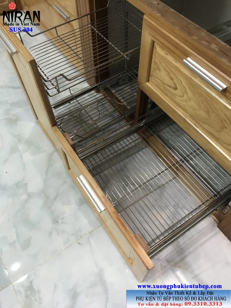 Rổ đựng chén dĩa inox 304 Niran