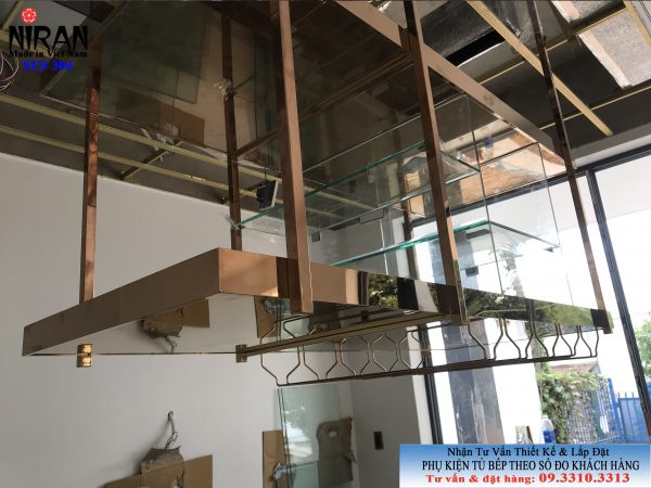 giá inox treo ly rượu