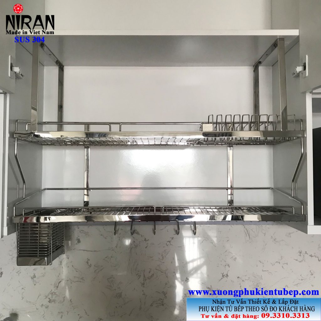 Kệ chén 2 tầng treo Niran NR0608