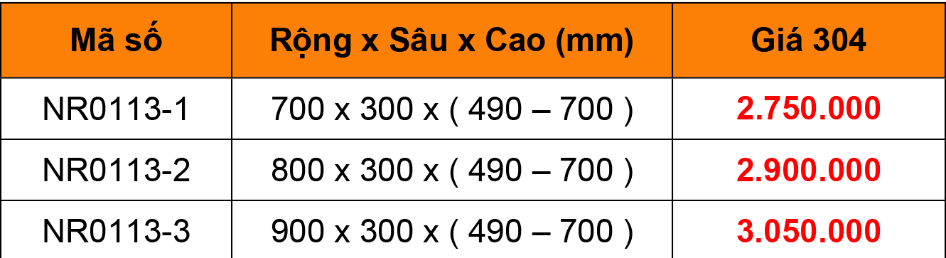 Bảng giá Kệ chén âm tủ 2 tầng inox 304 Niran NR0113