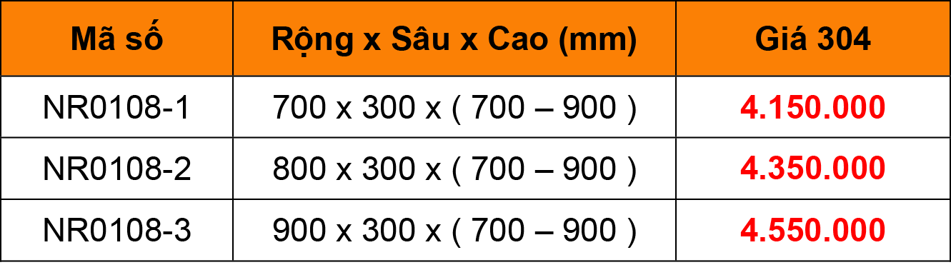 Bảng giá Kệ âm tủ 3 tầng Niran NR0108