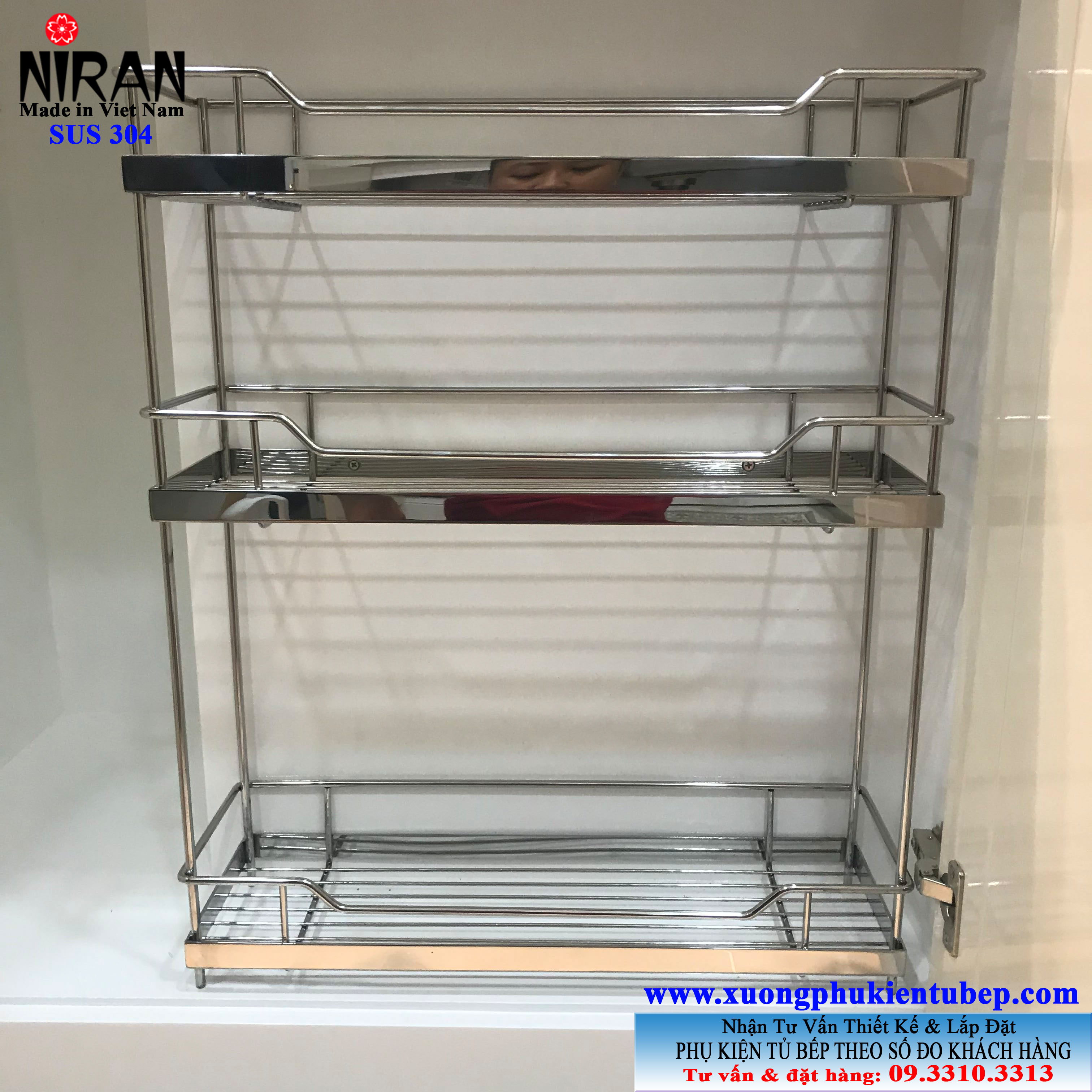 Kệ 3 Tầng Đứng Inox 304 Niran NR3004