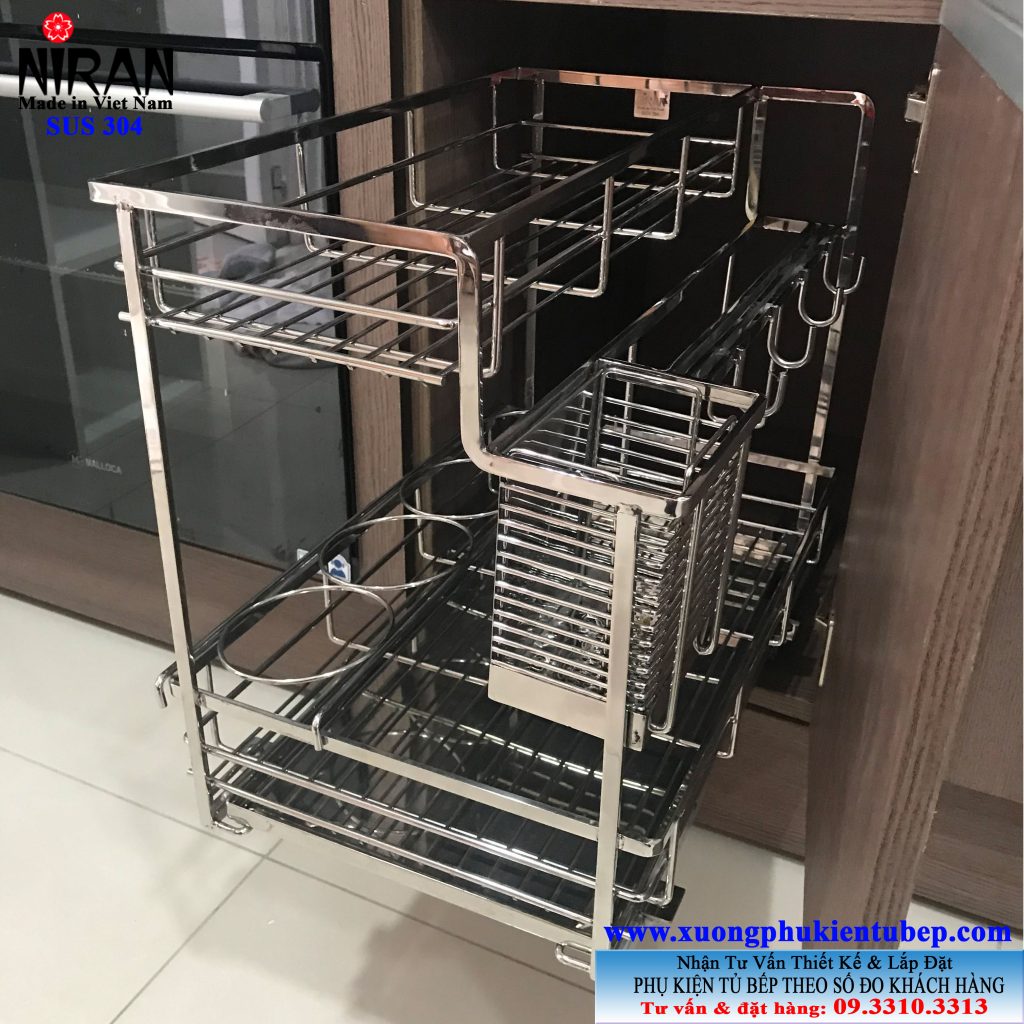 Kệ gia vị đa năng inox 304 Niran NR0307
