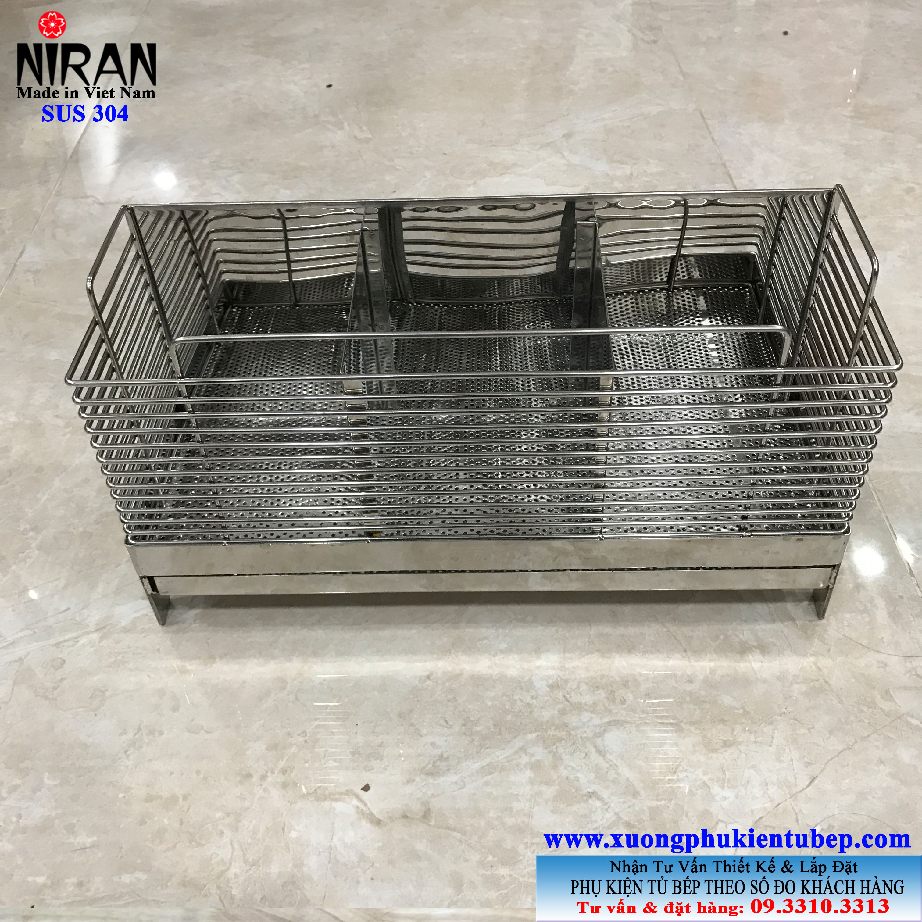 Ống đũa vuông inox 304 Niran NR3008 - Made in Viet Nam