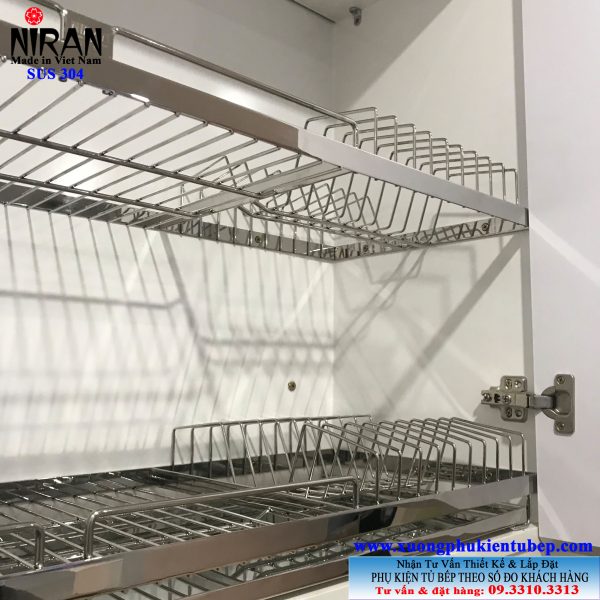 Kệ chén âm 2 tầng inox 304
