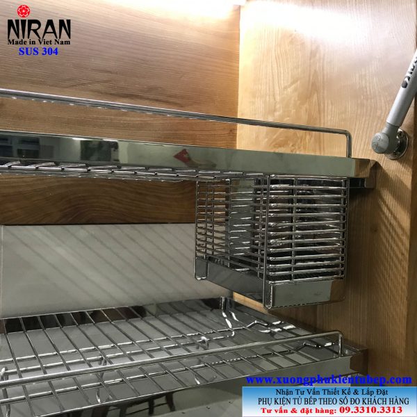 Kệ chén dĩa âm tủ 2 tầng
