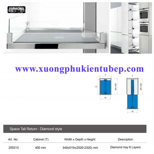 thông số Kệ 6 tầng Diamond Higold 205313