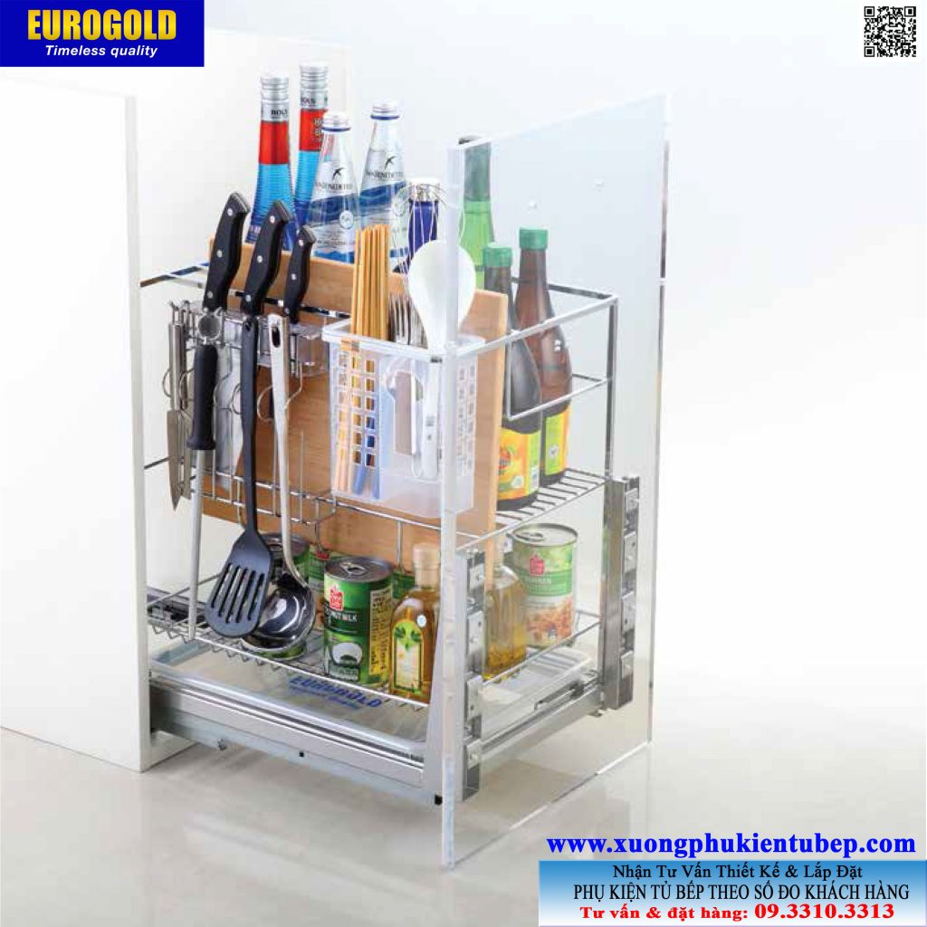 Giá dao thớt ERO2020 nan vuông inox bóng Eurogold