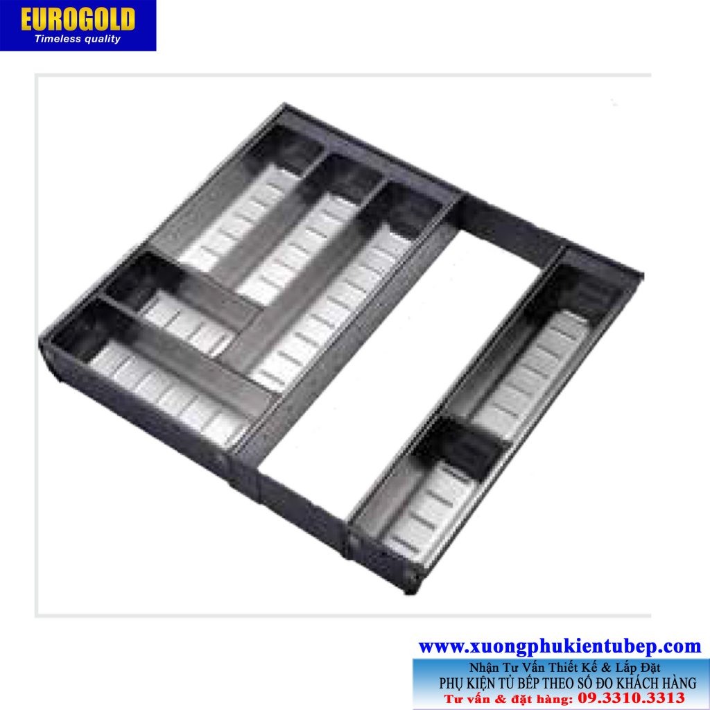 Khay chia thìa dĩa inox 304 mỏ rộng E0645E – Eurogold