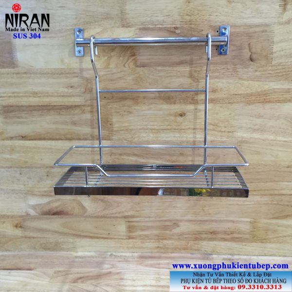 Kệ gia vị treo 1 tầng inox 304