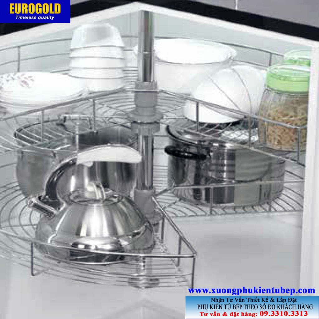 Mâm xoay inox nan dẹt mở 3-4 Eurogold