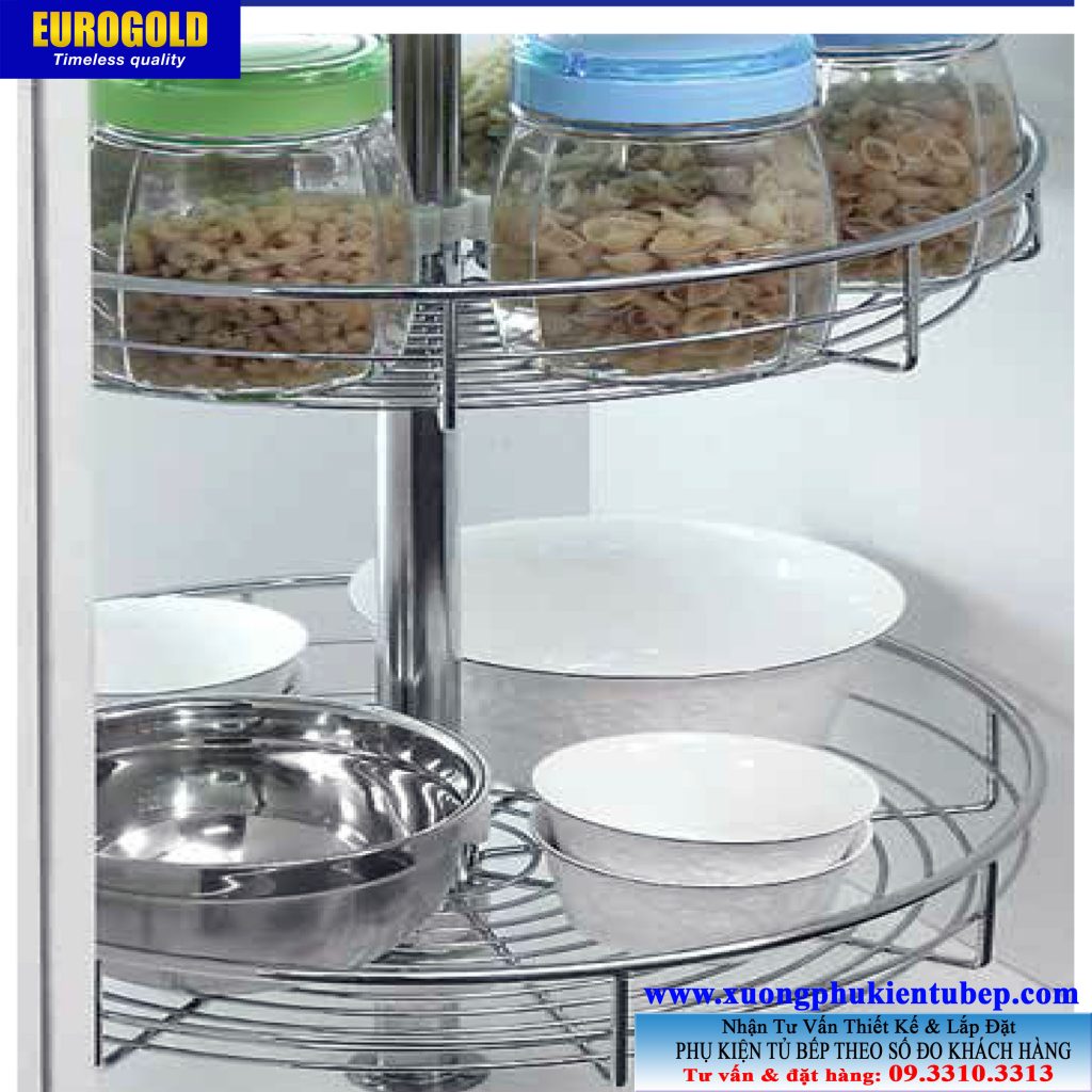 Mâm xoay inox nan dẹt mở toàn phần Eurogold