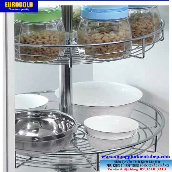 Mâm xoay inox nan dẹt mở toàn phần Eurogold