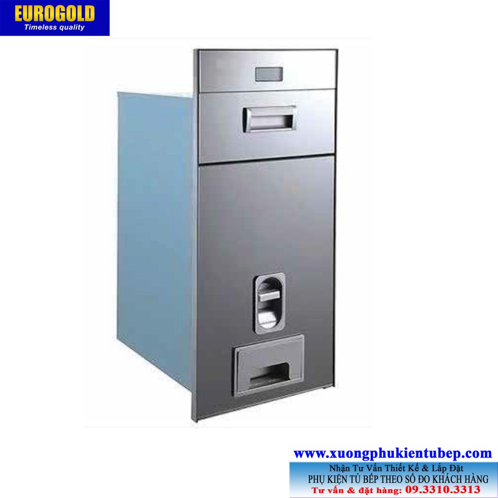 Thùng gạo điện tử B301 mặt gương trắng bạc – Eurogold
