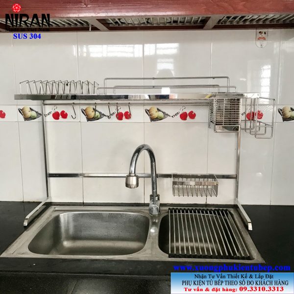 Kệ úp chén dĩa 1 tầng inox 304