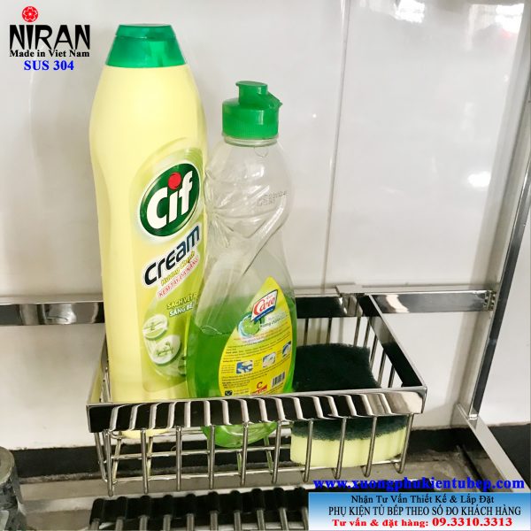 Kệ để chai nước rửa chén inox 304