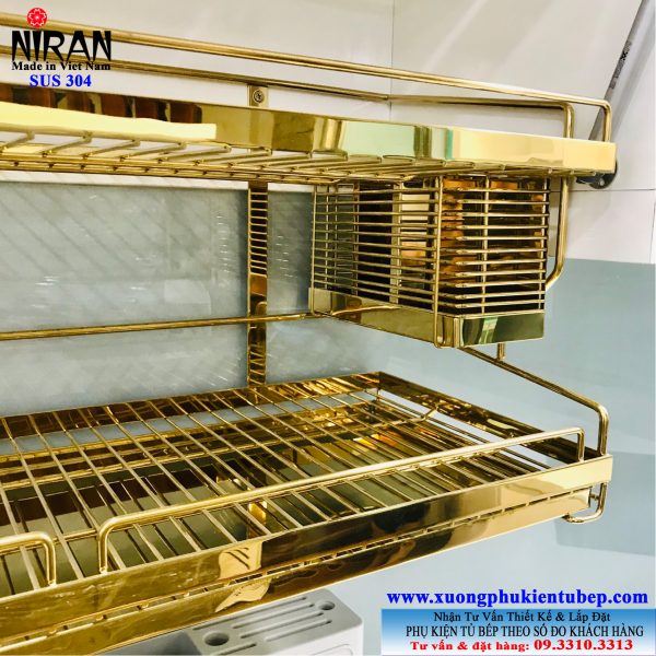 kệ chén inox 304 mạ vàng cao cấp kệ chén inox 304 mạ vàng cao cấp