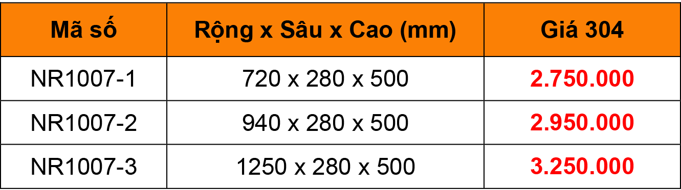 Bảng giá Kệ chén dĩa 1 tầng đa năng inox 304 Niran NR1007