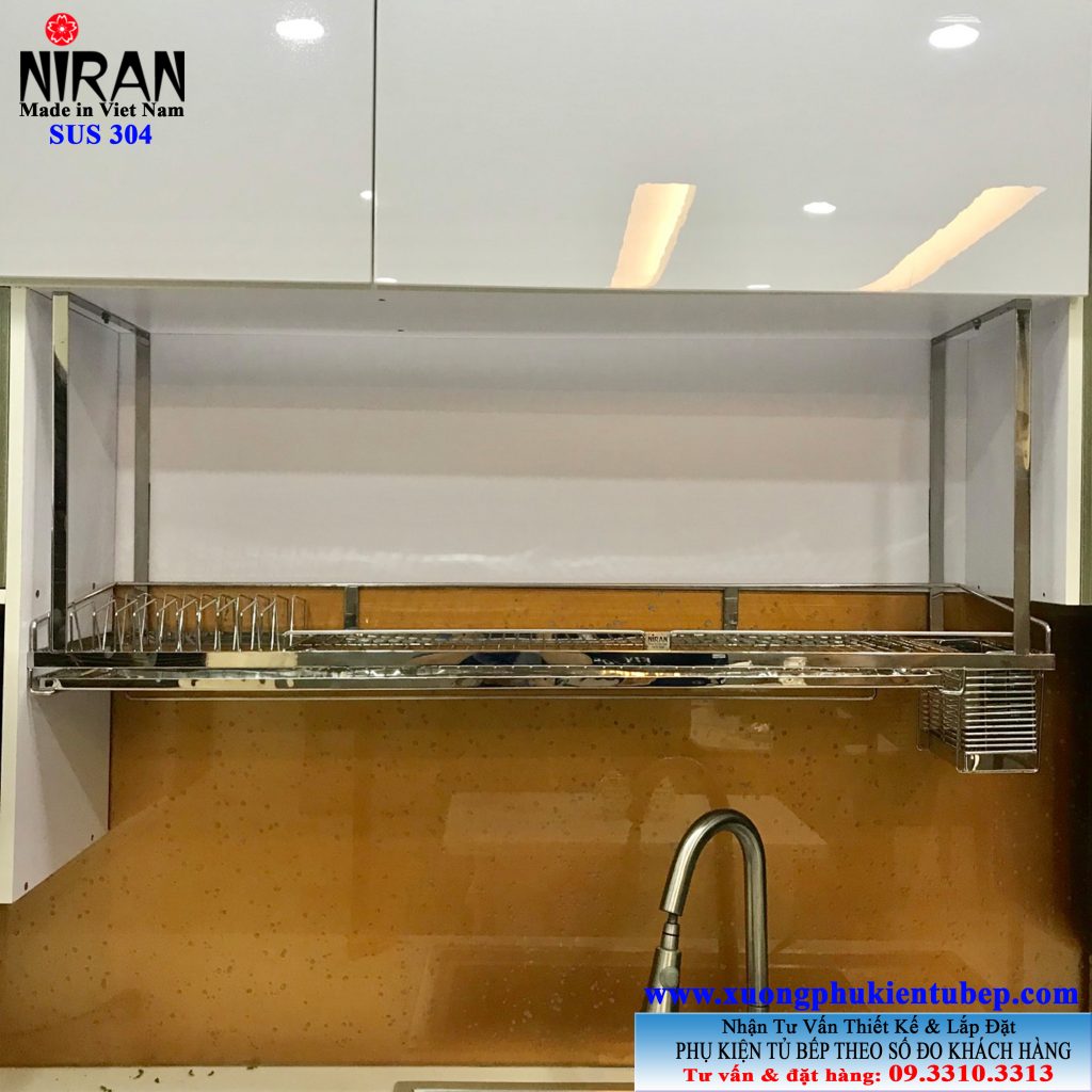 Kệ chén dĩa treo inox 304 Niran NR0613 - Made in Viet Nam