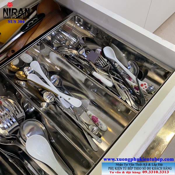 Khay chia thìa dĩa inox 304 Khay chia thìa dĩa inox 304