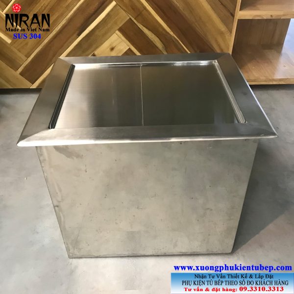 thùng đá inox âm bàn tphcm thùng đá inox 304
