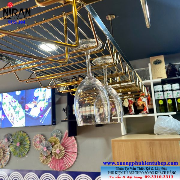 Kệ treo ly mạ vàng đẹp