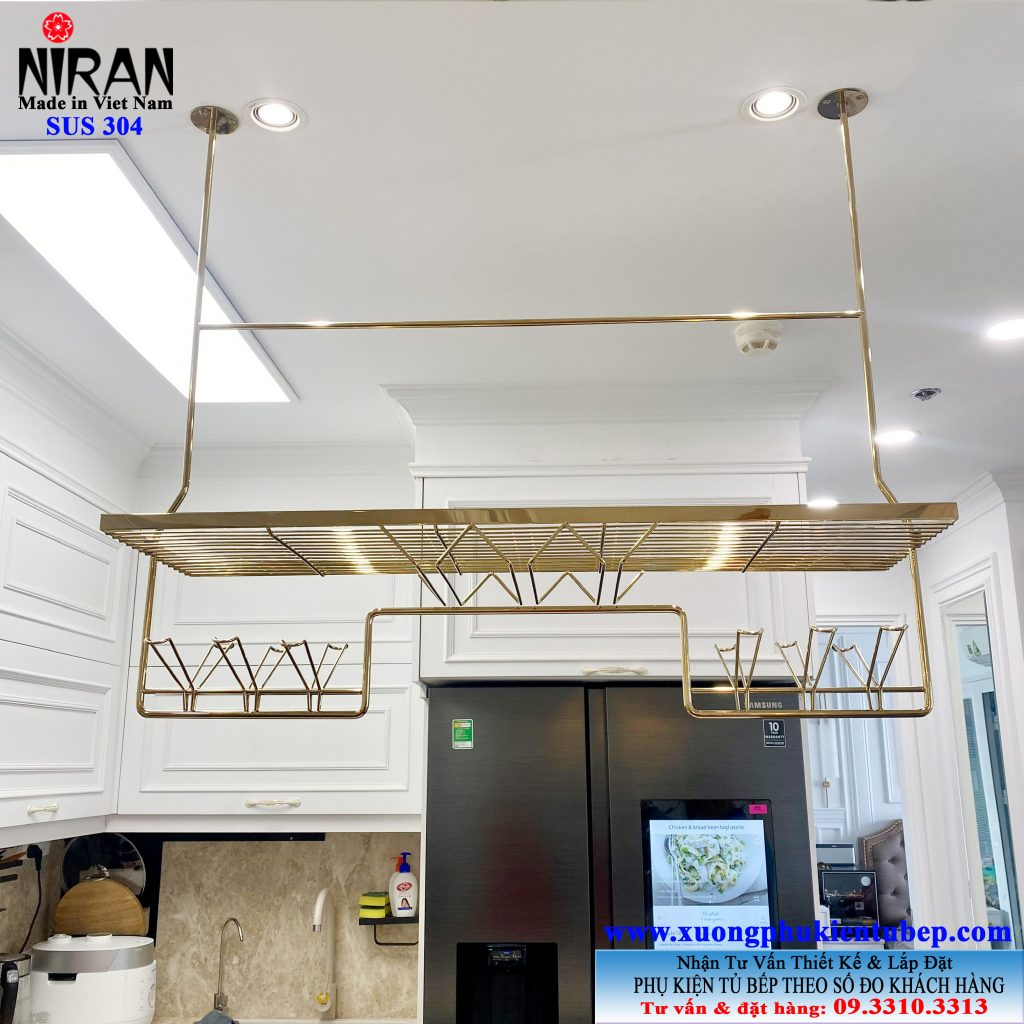 Kệ treo ly rượu inox 304 Gold Niran NR0517 - Việt Nam