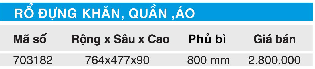 BANG GIA RO DUNG KHĂN QUAN ÁO 703182