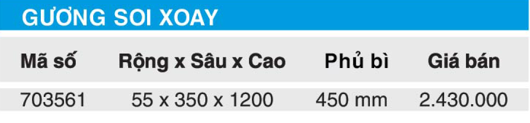 Bảng giá kệ soi gương xoay Higold 703561