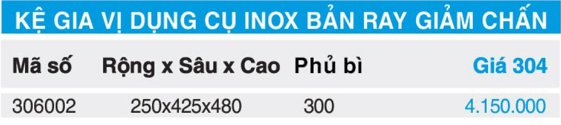 Bảng giá kệ gia vị Higold 306002